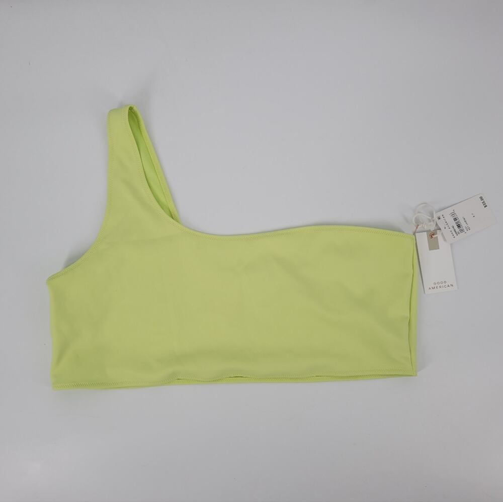 Good American Key Lime One Shoulder Scuba Swim Top 7
